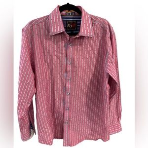 EQ Rooster Men’s Button Down Large Embroidered. Excellent Condition Great Design